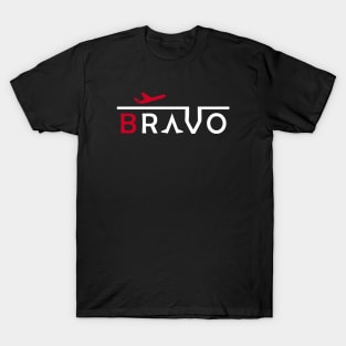BRAVO Aviation Phonetic Alphabet Pilot Airplane T-Shirt
